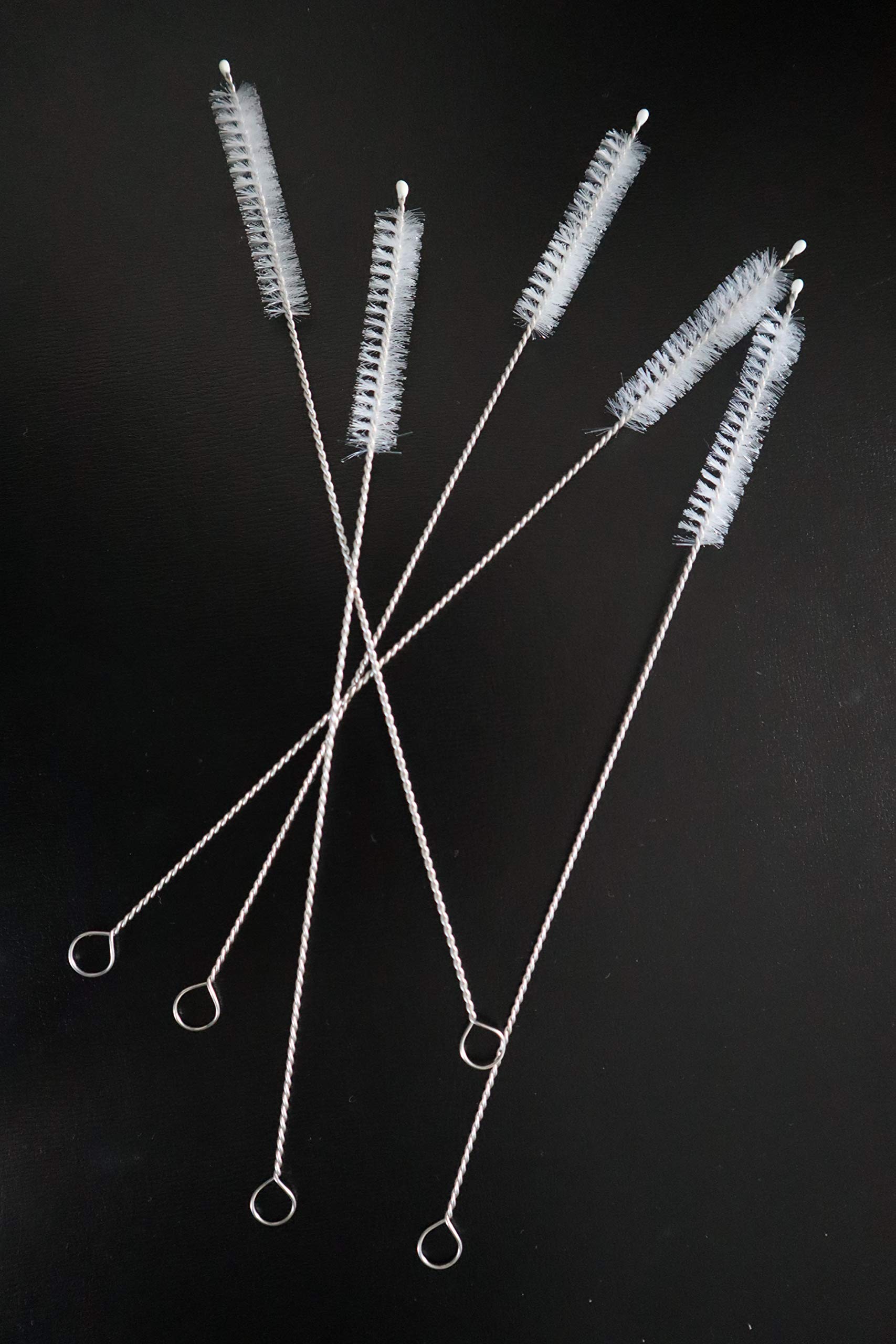5pcs of UK Stock Stainless Steel Nylon Straw Cleaning Brushes for Drinking Pipe Brush Cleaner for Milk Bottle