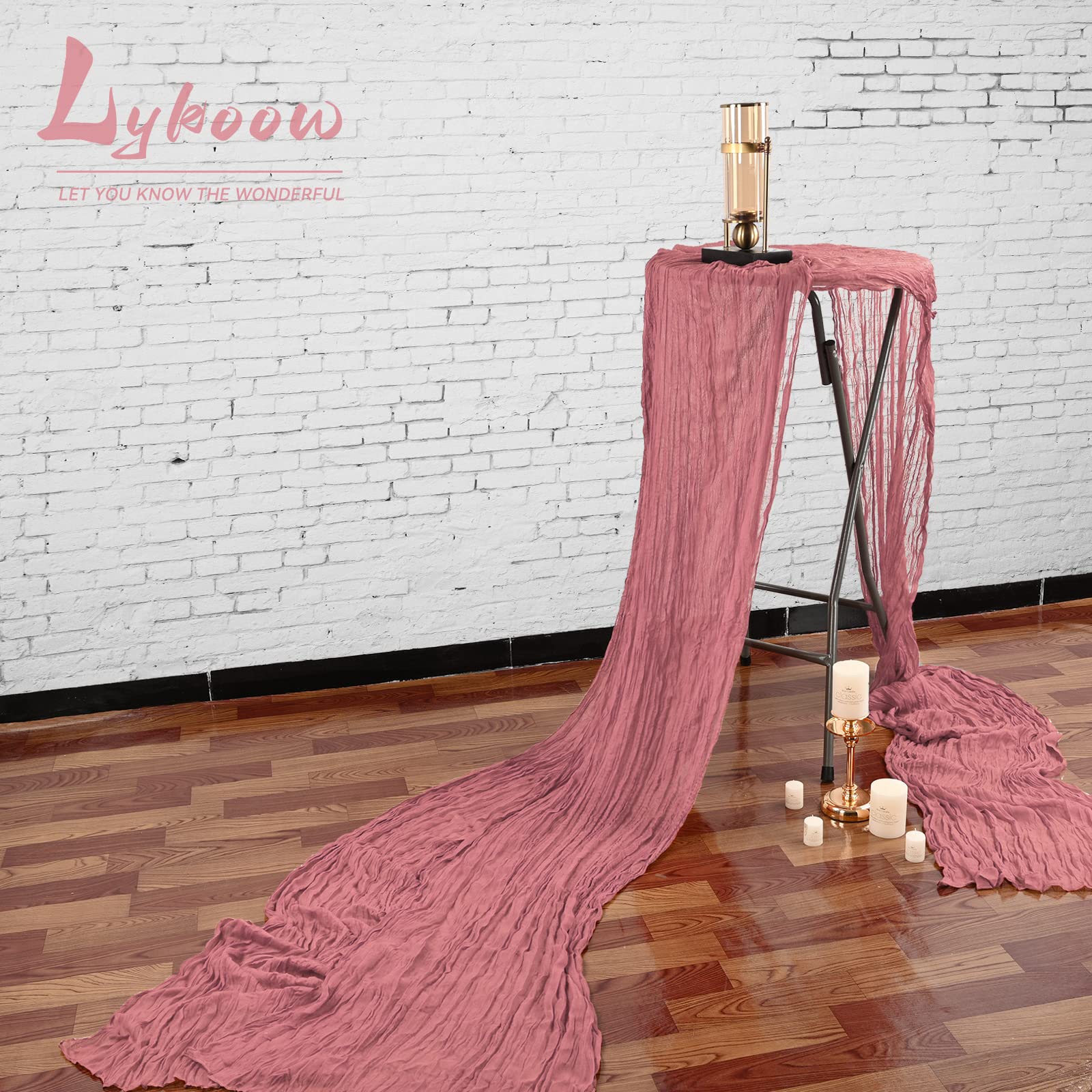 20 paquetes de camino de mesa de gasa rústica, estilo bohemio, 10 pies x 35 pulgadas, camino de mesa de boda, decoración de mesa de boda, decoración de mesa para boda, fiesta, despedida de