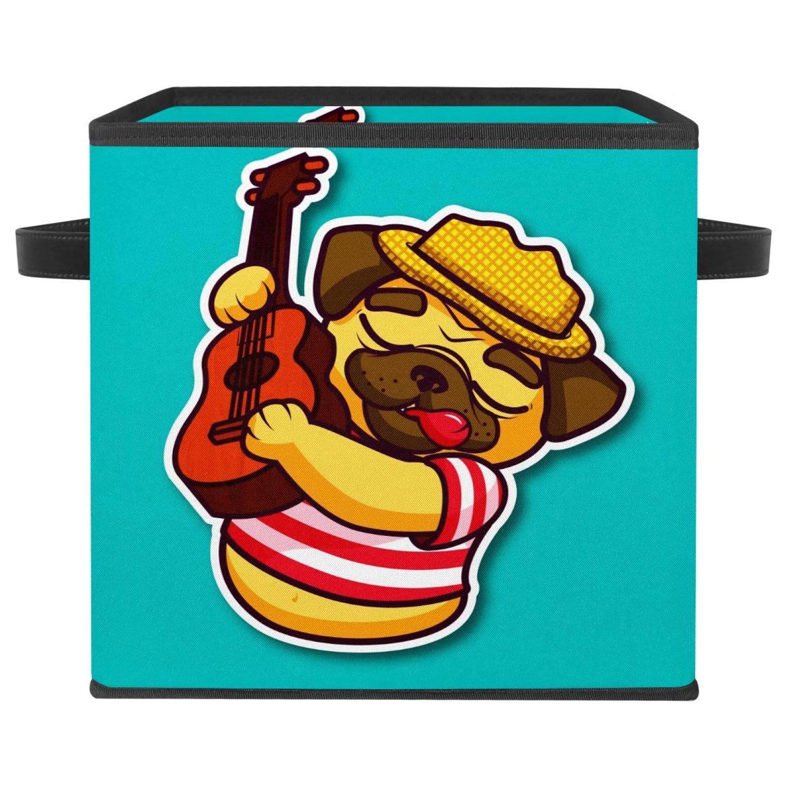Organisateur de jouets pliable en tissu motif chien pour placard et chambre