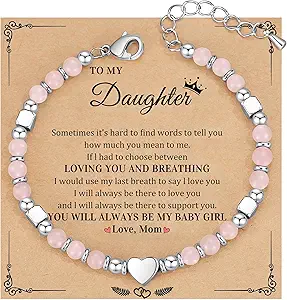 Christmas Gifts for Women, Stocking Stuffers for Teens Beaded Bracelets for Women Gifts for Mom Christmas Gift Mothers Day Gift for Grandma Daughter Bonus Mom Nature Stone Bead Bracelet Graduation Jewelry for Her 2026