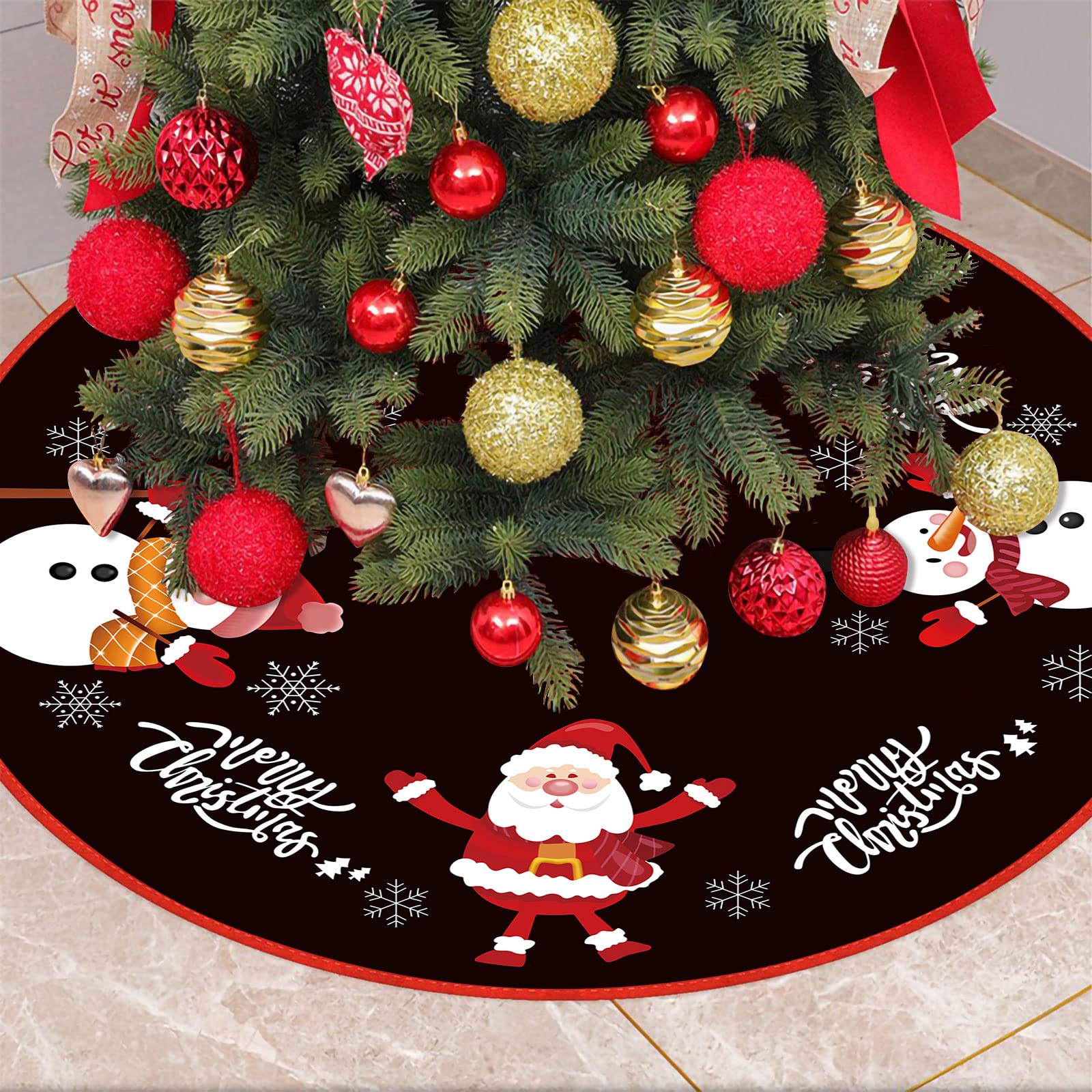 Mateju Kerstboomrok rood rendier 71,9 cm, kerstboomrok zachte pluche