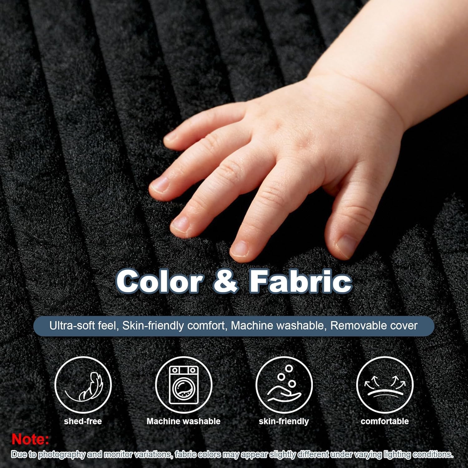 Bean Bag Chair - Large Bean Bag Loungers Chairs for Adults, Teens, and Children.Bean Bag Sofa with Memory Foam Filled and Armrests for Living Rooms, Bedroom, Dorm, or Balcony (Stripe Black)