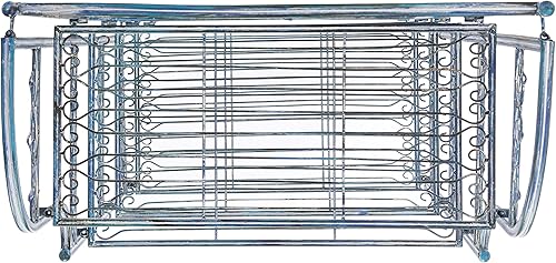 Miniatura 4 de SAFAVIEH PAT5014C Outdoor Collection Amaris - Estante para panaderos de 4 niveles de hierro forjado azul antiguo