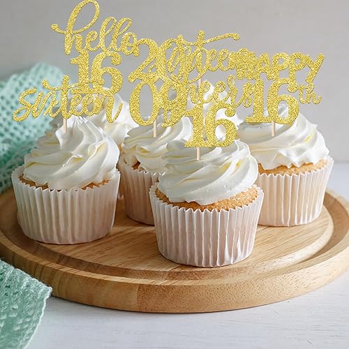 Miniatura 285 de Rsstarxi Paquete de 30 adornos para cupcakes de 15 cumpleaños con purpurina Mis Membrillo 15 desde 2010 Feliz 15º Cupcake Toppers Quince Cheers to