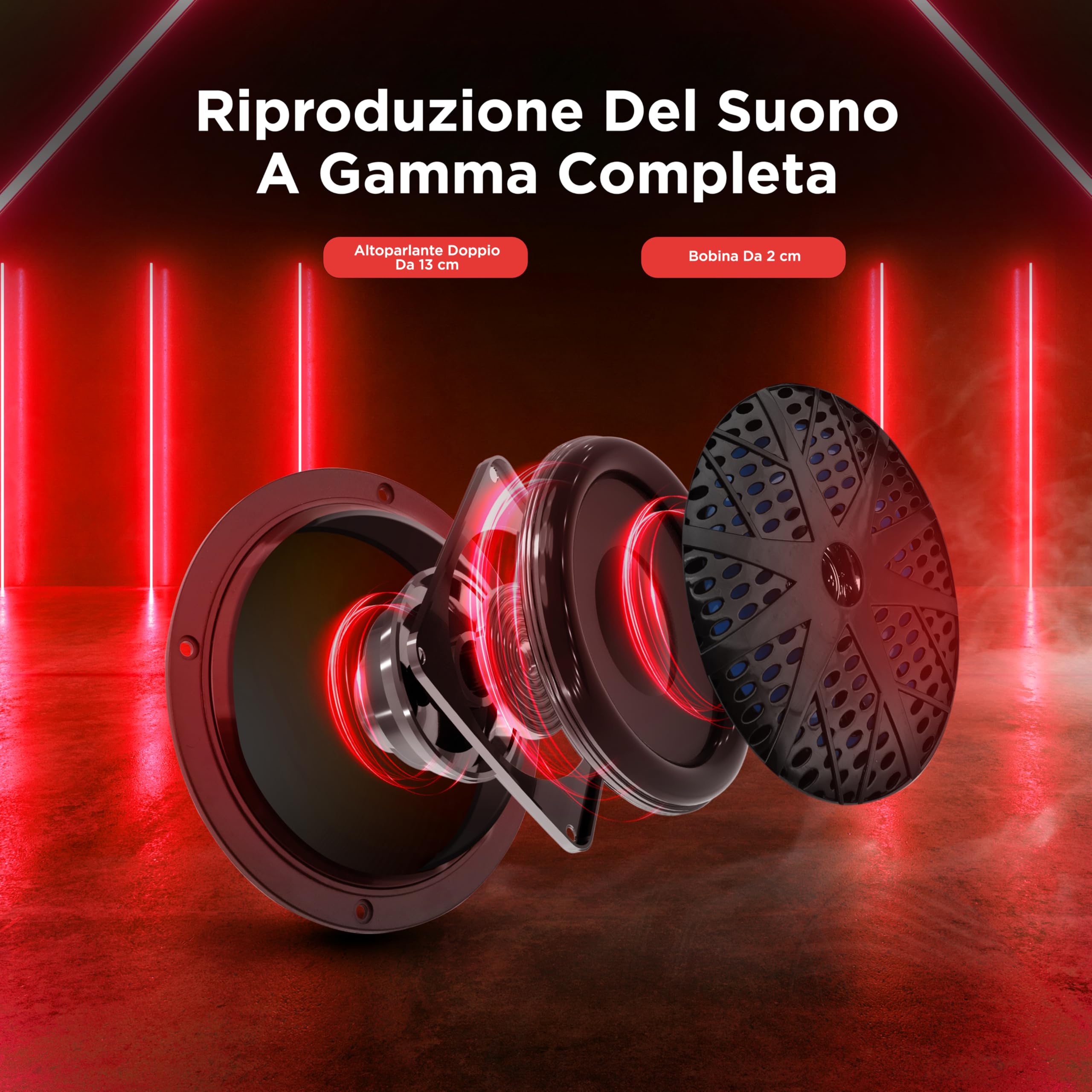 Pyle Altoparlanti Marini 13,34 Centimetri, Casse Audio 2 Vie Impermeabili 100 Watt, Cono in Polipropilene, Surround in Tessuto, Speaker da Esterno Resistente, 1 Coppia Neri