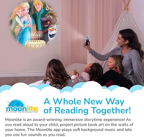Vista 15 de Moonlite Carretes de cuentos para proyector de linterna, niños pequeños Frozen Royal Sleepover Paquete de carrete individual para 12 meses