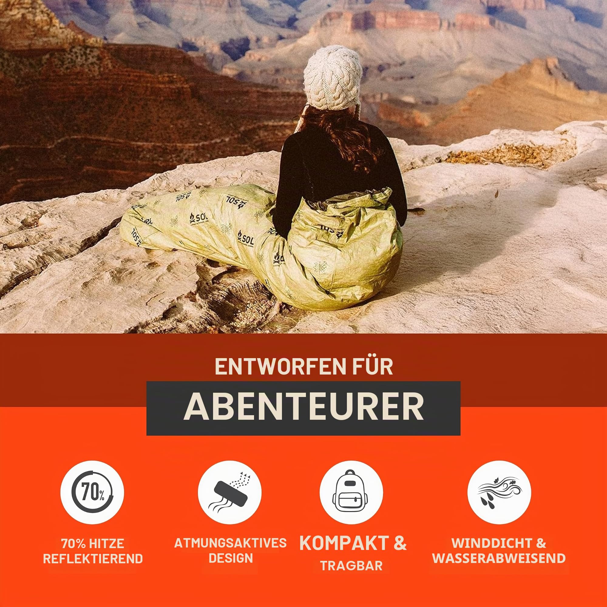 survive outdoors longer SOL Escape Bivvy mit Kapuze, Grün