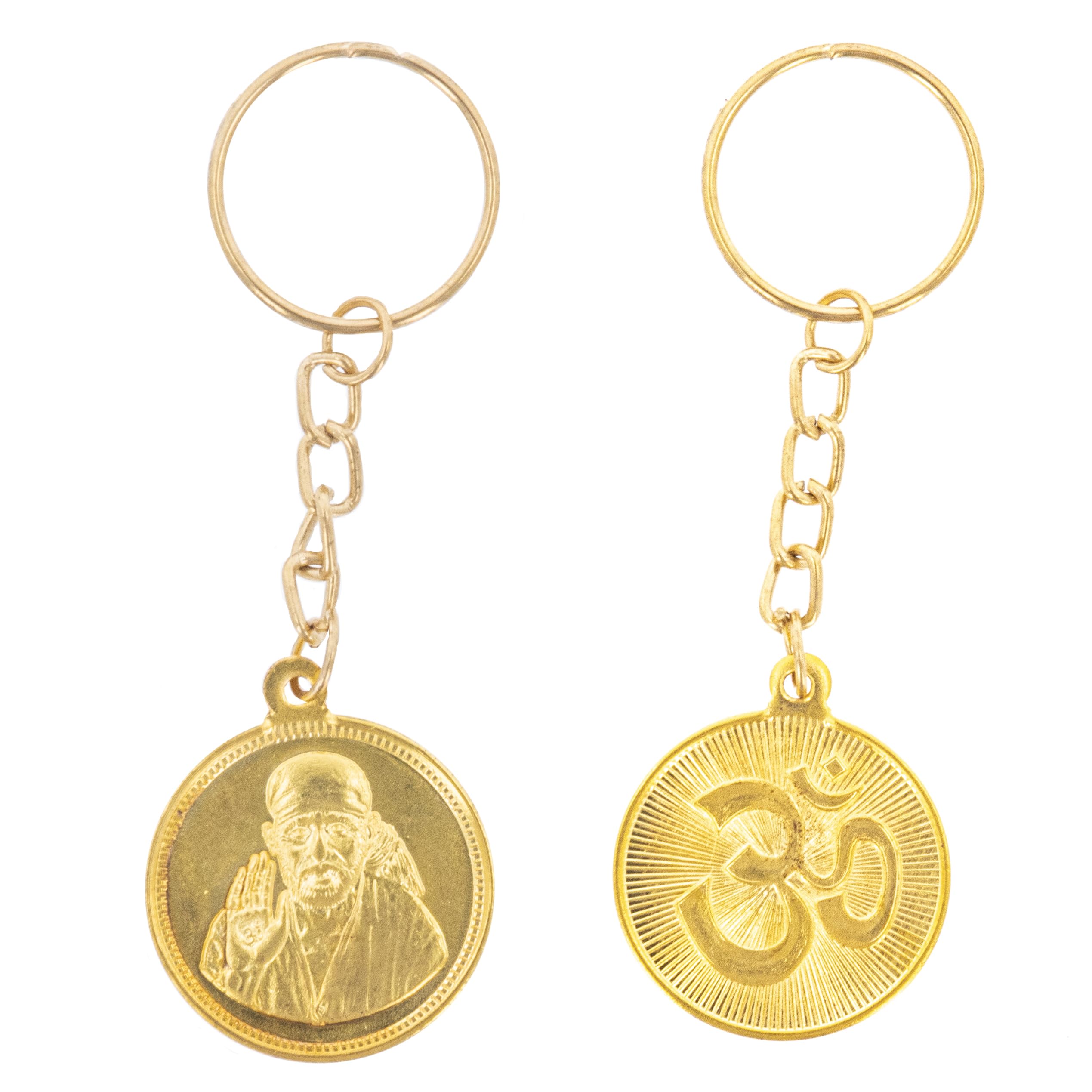 Ganesh Hanuman Keyring Lord Shiva Lakshmi Sai Baba Tirupati Balaji Keychain Metal Golden Hindu God Religious Key Ring Car Key Fob Charm for Bags Purse Luggage Home Decor Diwali Gifts