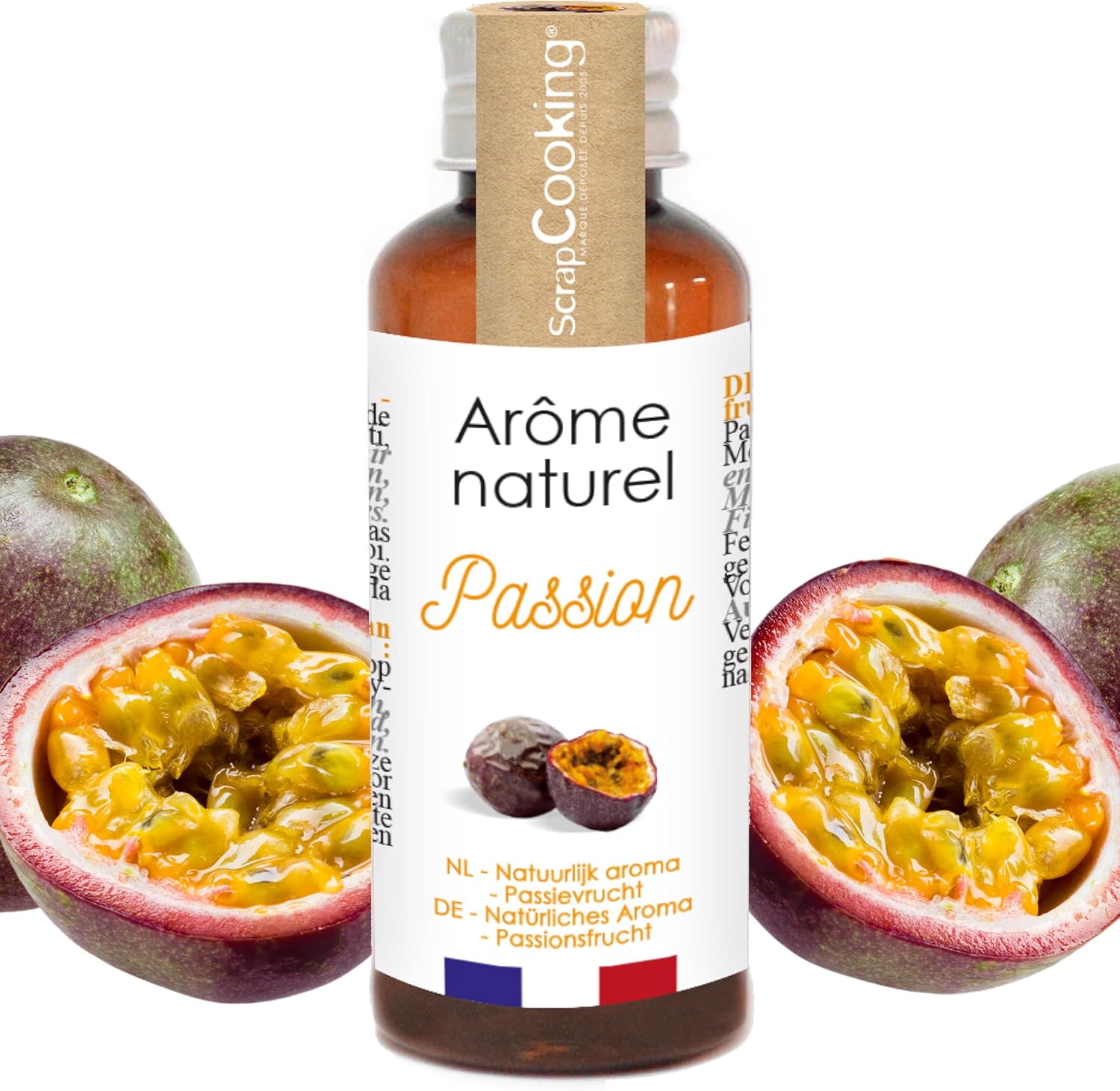 ScrapCooking - Arôme Naturel Liquide Fruit de la Passion 40ml - Arôme Alimentaire Passion pour Pâtisserie, Yaourts, Gâteaux, Cheesecakes, Biscuits, Entremets, Mousses, Glaces, Smoothies - 4399