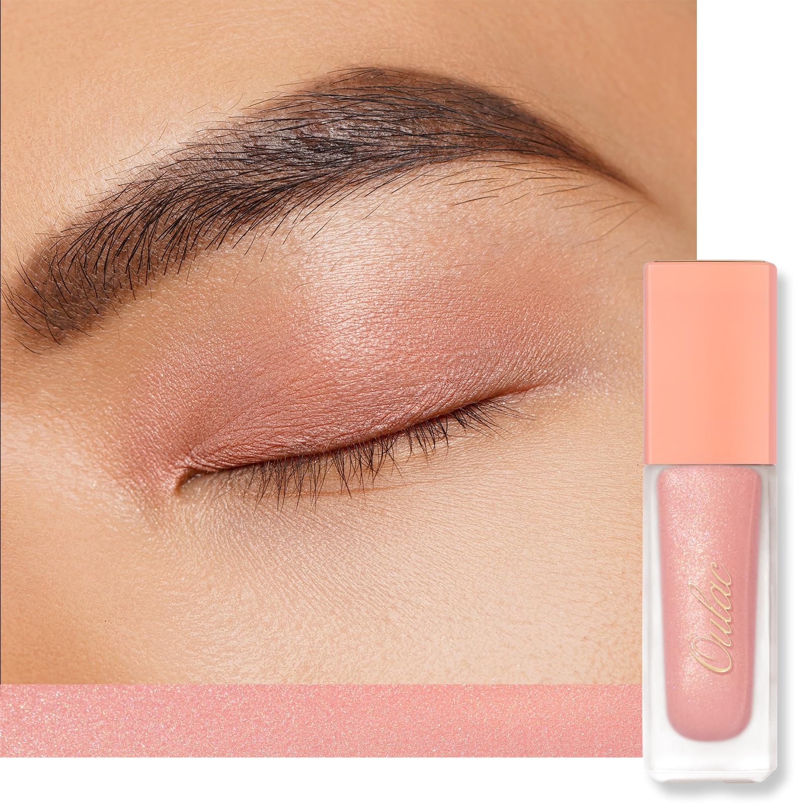 Oulac Liquid Eyeshadow Satin Finish - Multi-Use Pink Eyeshadow Primer & Liquid Blush | Blendable Smooth Eye Make-up, Crease-Resistant, Non-Greasy, Vegan, Cruelty-Free, Starfish (SA04)-image-39