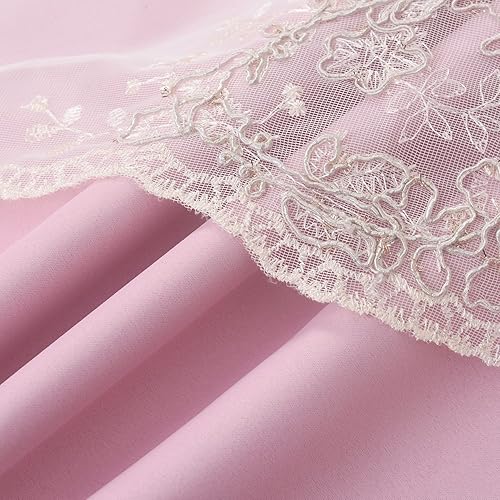 Miniatura 5 de GYROHOME Cortinas de doble capa con gasa transparente bordada, mezcla y combina cortinas de oscurecimiento de la habitación, con ojales en la parte