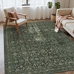 Rugxara Règles de la zone 5x7 pour Chambre à coucher, Rug lavable en gris, Vieux tapis Boho rétro, Non-dérapant & Tapis mince en laine de laine pour salle à manger intérieure, dorme et chambre pour enfants (Taupe/Grey) 5x7ft)