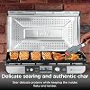 Ninja Sizzle Pro XL plancha y parrilla eléctrica de 20 pulgadas, tapa ventilada desmontable, control de grasa, placas antiadherentes de cerámica, cocción uniforme en los bordes, capacidad extra grande, versátil, plateada, GX101 7