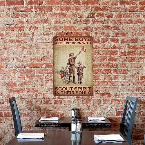 Miniatura 5 de Póster de metal con texto en inglés Some Boys are Just Born with Scout Spirit in Their Souls de aluminio para el hogar, bar, cocina, cafetería,