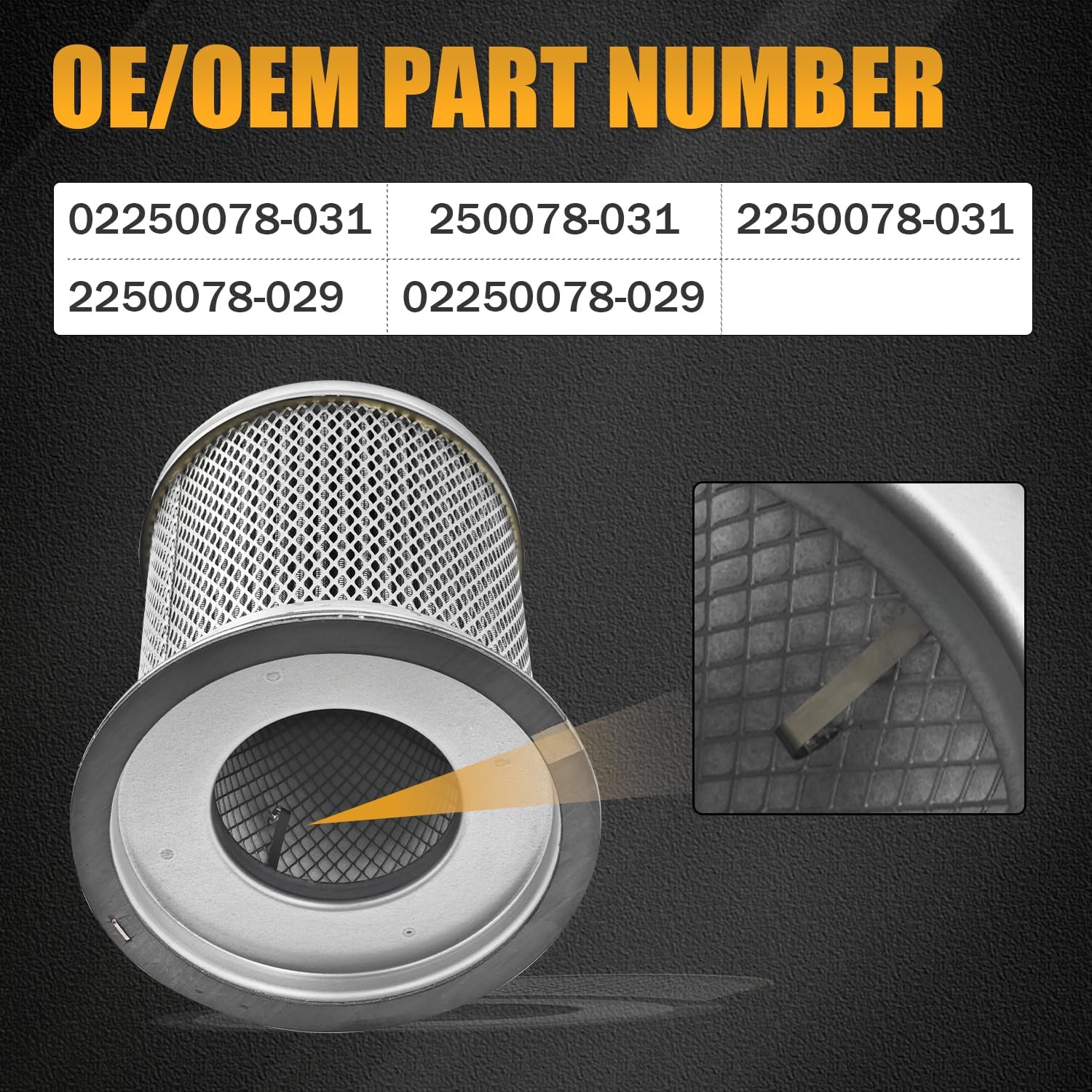 02250078-031 250078-031 Air/Oil Separator Filter Compatible with Sullair Air Compressor 2250078-031 2250078-029 02250078-029