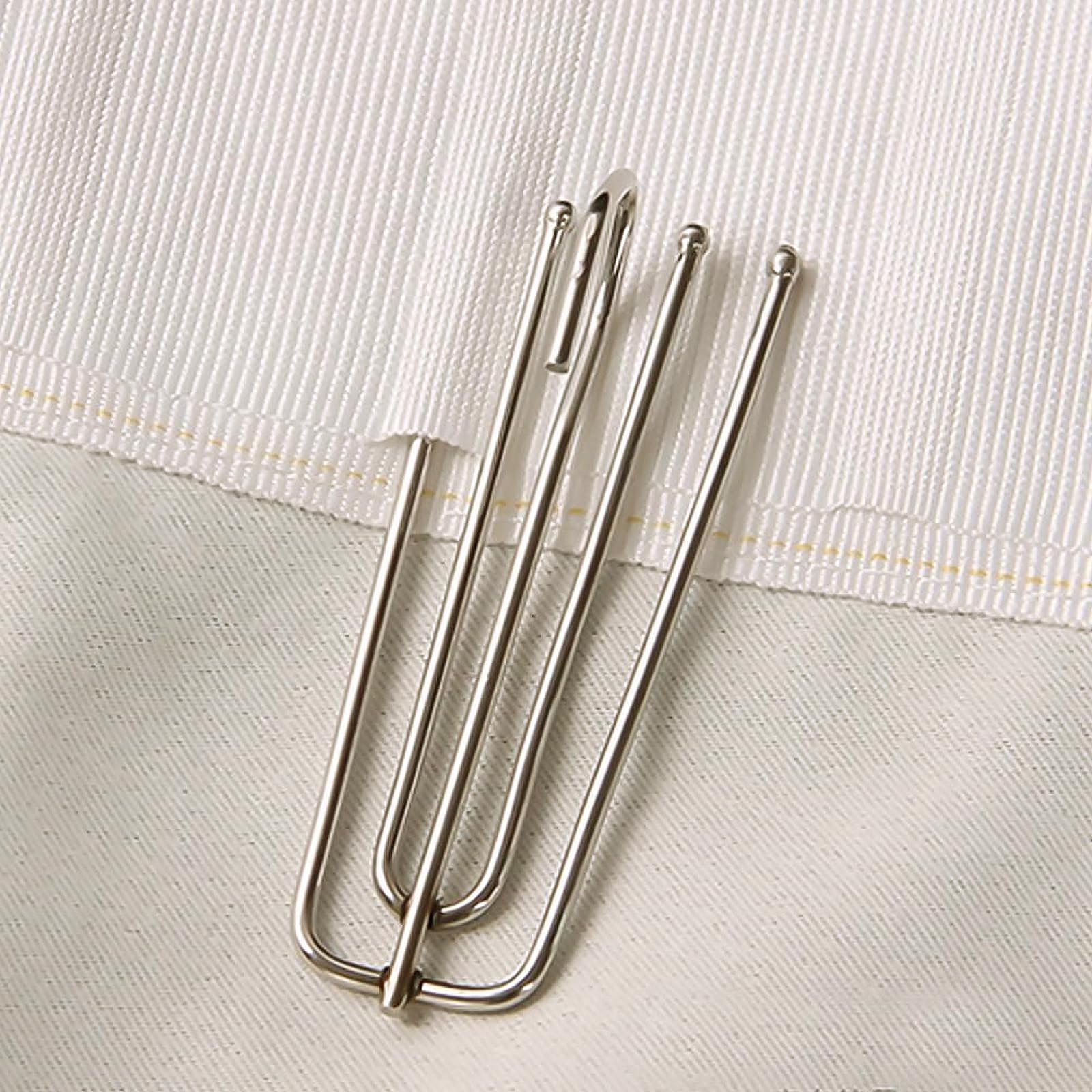 Ganci Per Tende In Acciaio Inox 4 Rebbi - 30 Pezzi Per Pieghe A Pizzico, Regolabili, Antiruggine - 3