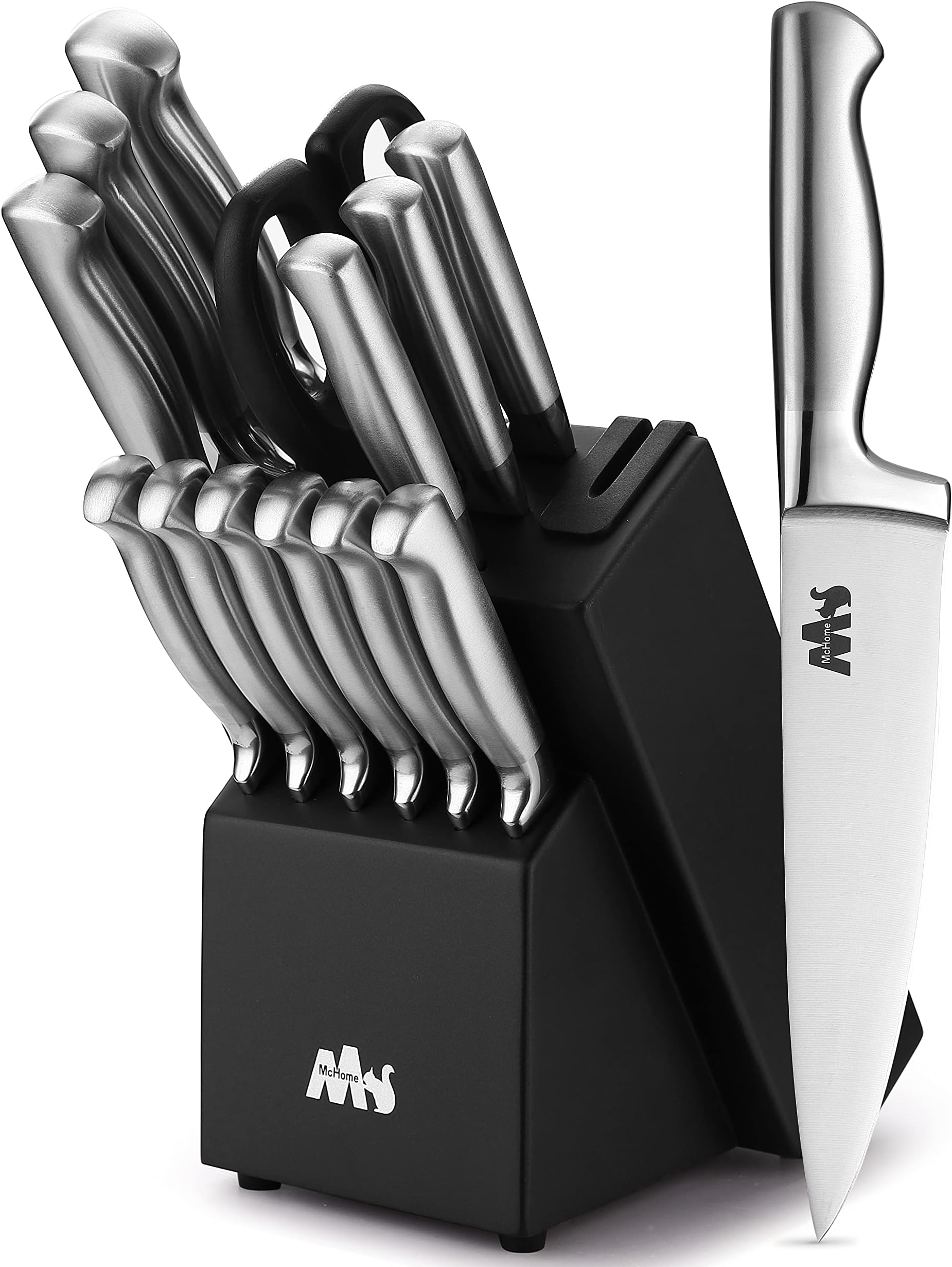 MICHELANGELO 18pc Kitchen Knife Set with Block, Super Sharp