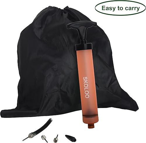 Miniatura 8 de SKOLOO Kit de inflador de bomba de aire portátil de 10 pulgadas con aguja, boquilla, manguera de extensión para fútbol, baloncesto, fútbol,
