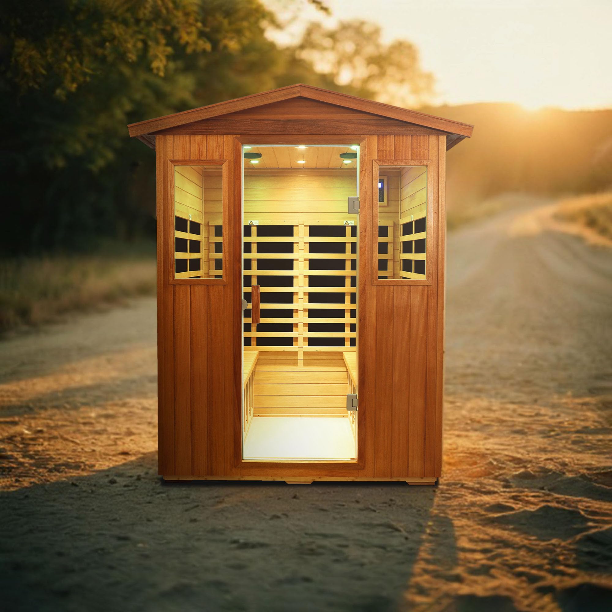 Outdoor Khwood Four Person far Infrared Sauna Room