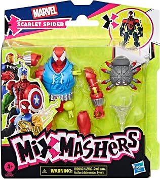 SPIDER-MAN MixMashers Marvel Scarlet Spider Custom Mix-and-Match Action Figure & Accessories, 5-Inch-Scale (12 cm) Super Hero Toys for Kids Ages 4+