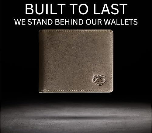 Miniatura 6 de Cartera plegable de piel Stealth Mode para hombre con ventana de identificación y bloqueo RFID