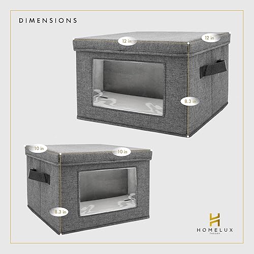 Miniatura 2 de HOMELUX THEORY Contenedores de almacenamiento de porcelana rígida para platos, 2 unidades de almacenamiento de platos de 10 x 8 pulgadas,