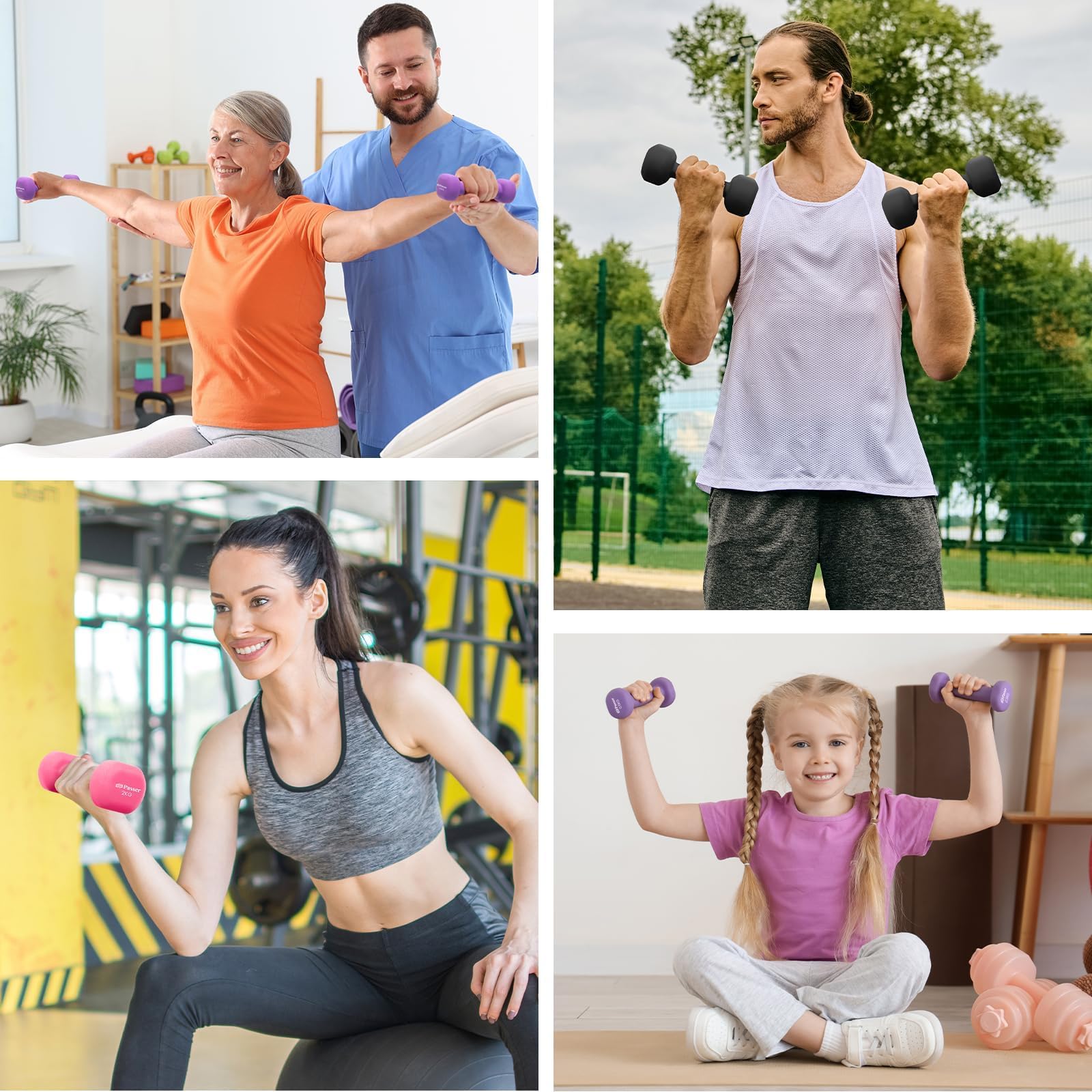 Set di manubri in Neoprene Manubri Corti per Donne e Uomini, Set da 2 Pezzi - Pesi per Allenamento, Ginnastica, Yoga, Pilates, Palestra, Workout, Fitness, Potenza Muscolare e Allenamento Domestico