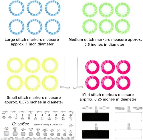 Miniatura 5 de ChiaoGoo Spin Bamboo - Juego completo de agujas de tejer circulares intercambiables 2400-C de 4 pulgadas, tamaños US 2, 3, 4, 5, 6, 7, 8, 9, 10,