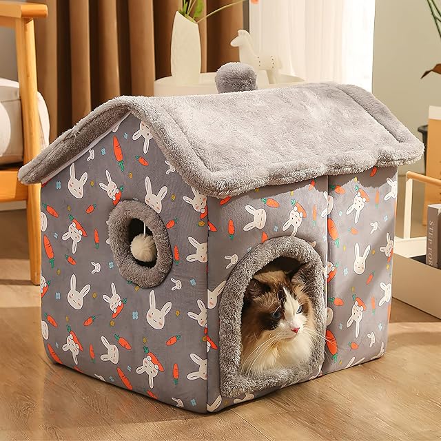 Foto 7 de 7 de Galatée Cama De Cueva De Gato, Cama De Gato Portátil con Cojín Extraíble
