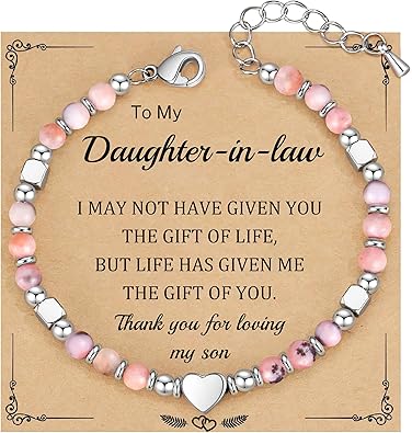 Christmas Gifts for Women, Stocking Stuffers for Teens Beaded Bracelets for Women Gifts for Mom Christmas Gift Mothers Day Gift for Grandma Daughter Bonus Mom Nature Stone Bead Bracelet Graduation Jewelry for Her 2026