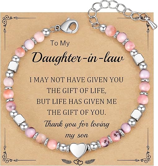 Christmas Gifts for Women, Stocking Stuffers for Teens Beaded Bracelets for Women Gifts for Mom Christmas Gift Mothers Day Gift for Grandma Daughter Bonus Mom Nature Stone Bead Bracelet Graduation Jewelry for Her 2026