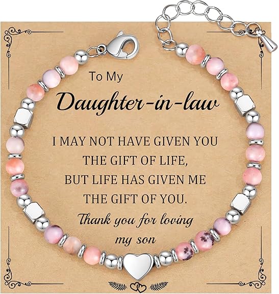 Christmas Gifts for Women, Stocking Stuffers for Teens Beaded Bracelets for Women Gifts for Mom Christmas Gift Mothers Day Gift for Grandma Daughter Bonus Mom Nature Stone Bead Bracelet Graduation Jewelry for Her 2026