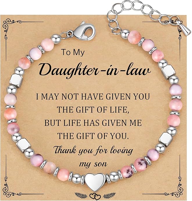Christmas Gifts for Women, Stocking Stuffers for Teens Beaded Bracelets for Women Gifts for Mom Christmas Gift Mothers Day Gift for Grandma Daughter Bonus Mom Nature Stone Bead Bracelet Graduation Jewelry for Her 2026