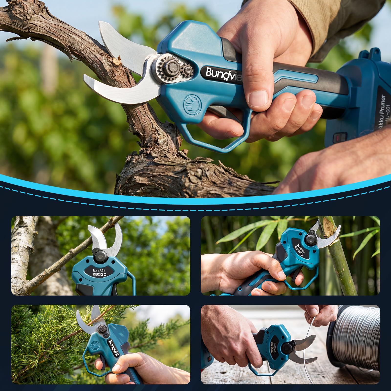 Akku-Astschere Bürstenloser Motor, Elektrische Gartenschere kompatibel mit Makita 18V Akku, mit 2x 4Ah Akku, 28-45mm Schnittdurchmesser für Zweige, Garten & Äste für Männer zu Valentinstag