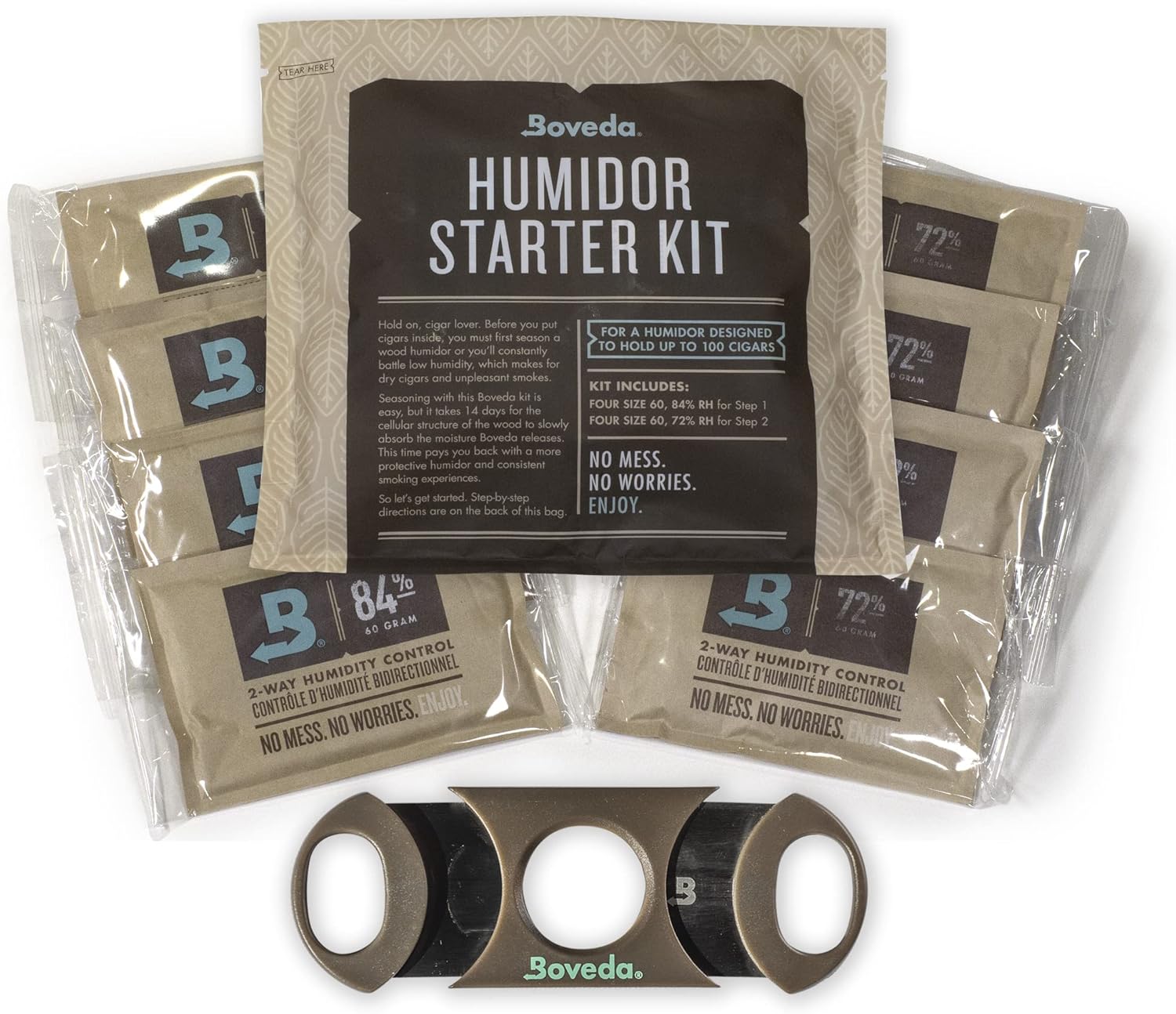 Boveda Bundle Cigar Cutter + Humidor Starter Kit Season a