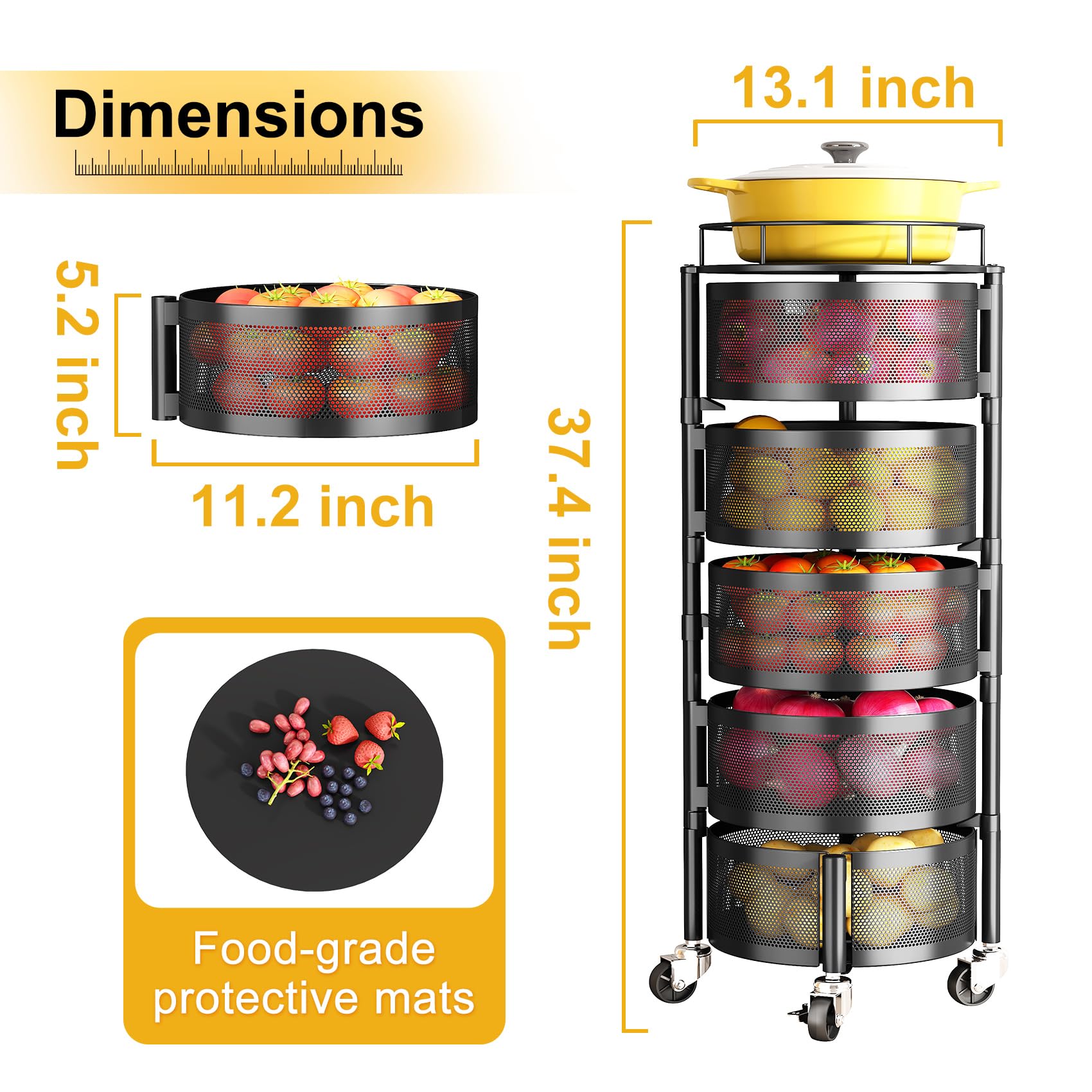 Amazon.com: SNTD Fruit and Vegetable Basket Bowls for