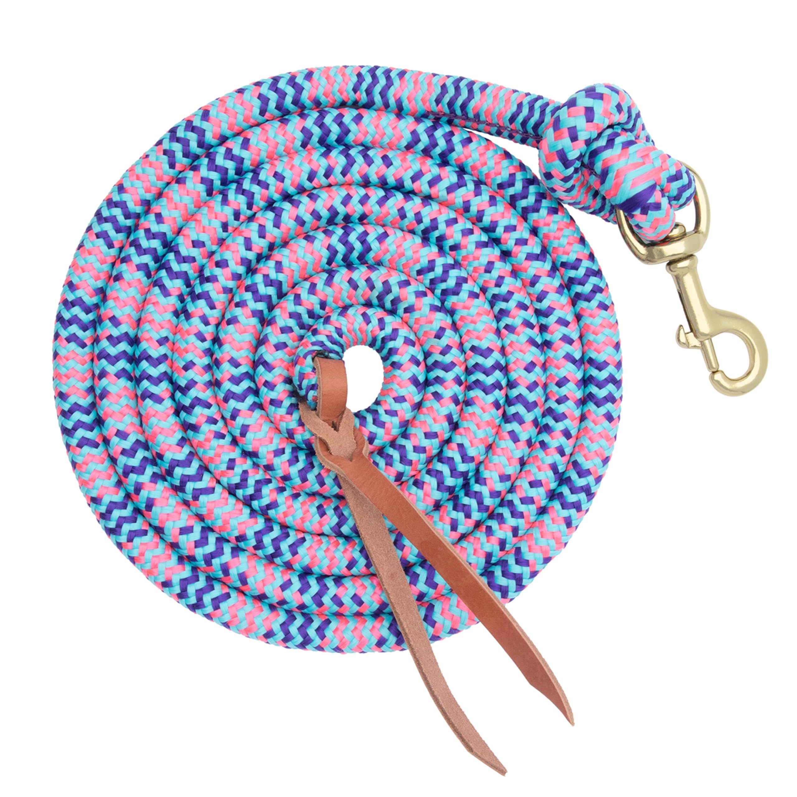 Weaver Leather Rough Out geöltes Brustkragen, Unisex-Erwachsene, Poly Cowboy Lead with Snap, 5/8" x 10'