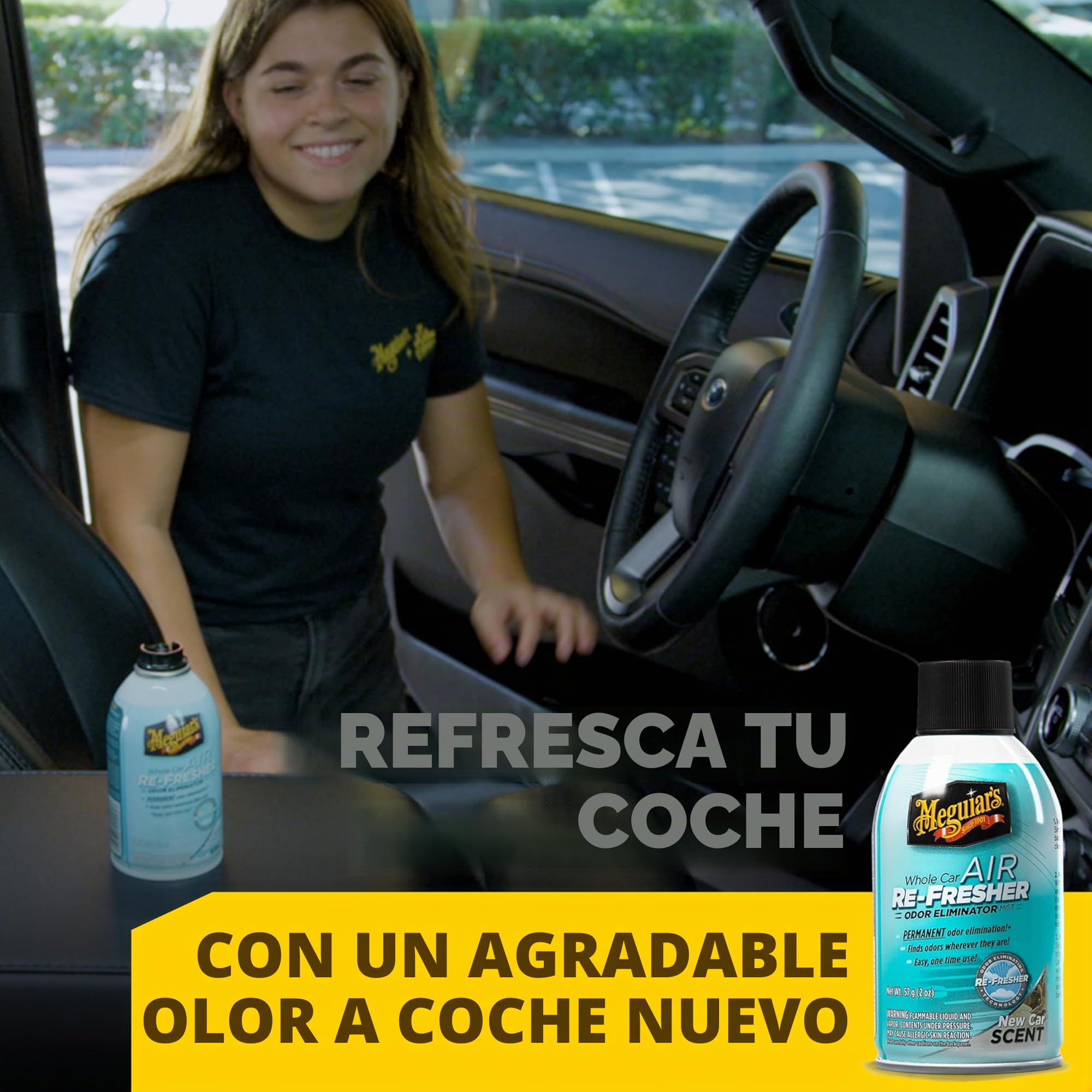Meguiar's G16402 New Car Air Re-Fresher - Eliminador de olores aroma a coche nuevo, 57 g