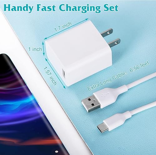 Miniatura 5 de Cargador de pared de carga rápida con certificación UL, cargador USB de carga rápida de 15 W, enchufe de pared con cable de 4 pies para Samsung