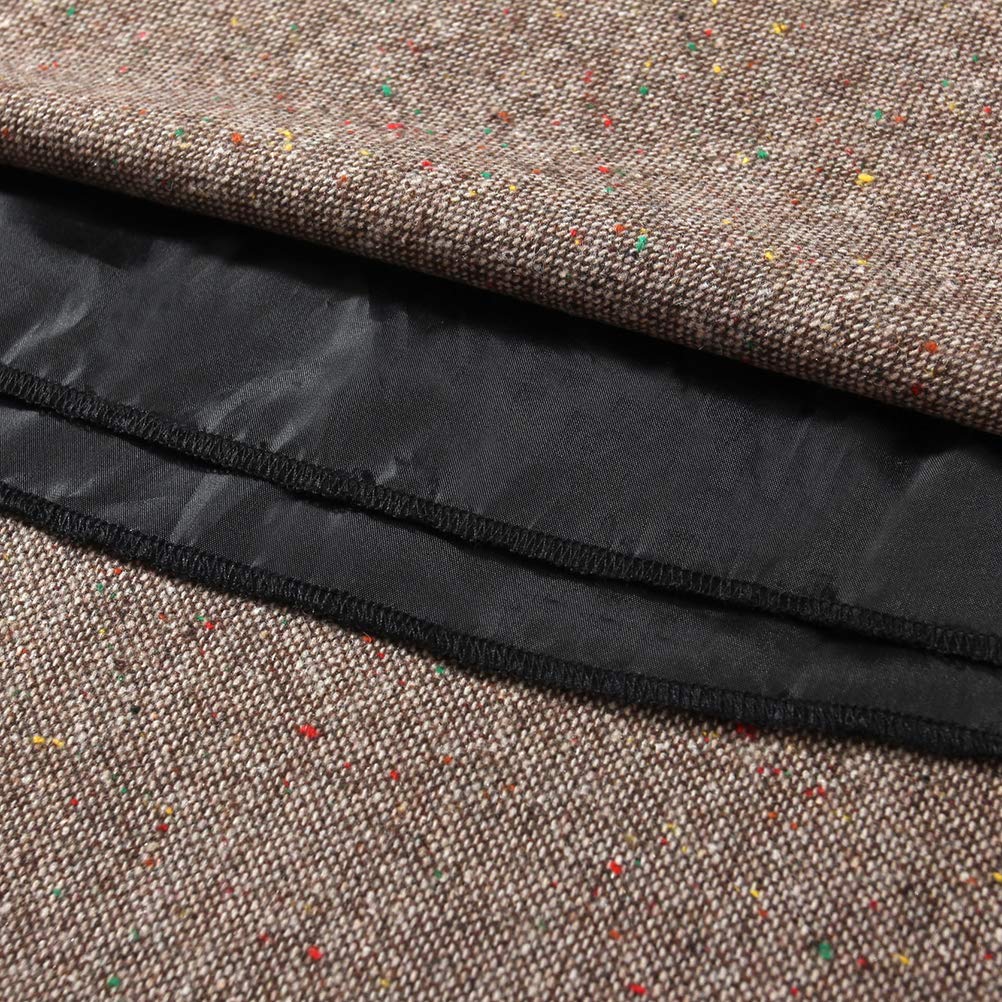 IDEALSANXUN Womens Plaid Wool Skirts Elastic Waist A-Line Pleated Tartan Long Skirts