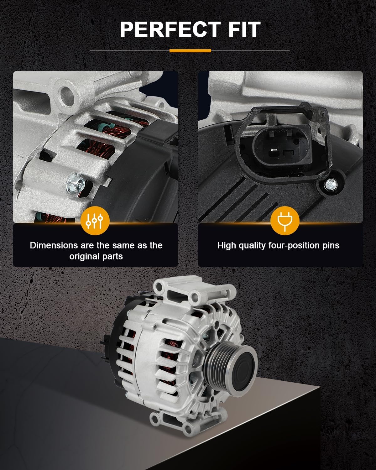 ROADFAR Alternator Compatible for for Audi for TT Quattro 2.0L 2011-2014, Replace 11810