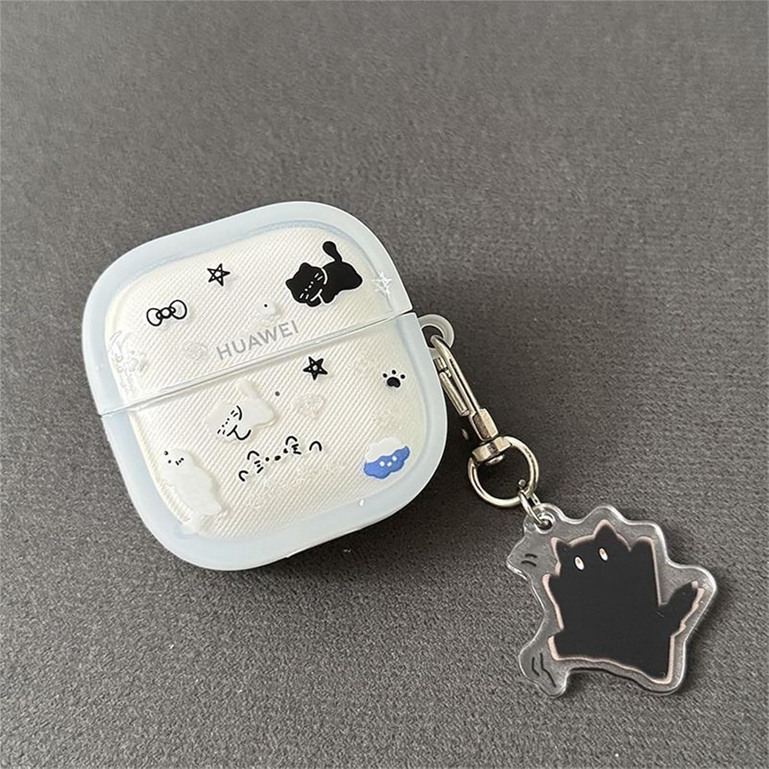 for Huawei Freeclip 2 Case Animals(2025),Cute Kawaii Cartoon Cat/Dog/Fish Pattern,Funny Clear Earbuds Shockproof Protective Cover for Women Girls Boys (D) image 4