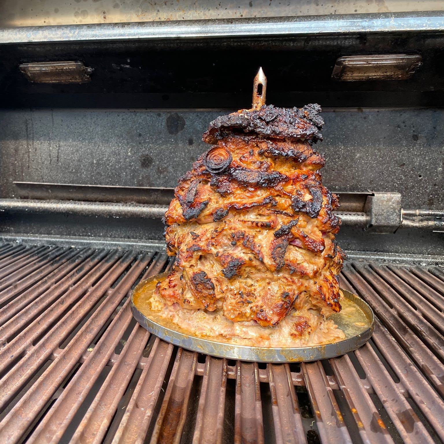 Grillrost.com Das Original Wieża ze stali nierdzewnej z wanną – do grilla, wędzarni i piekarnika