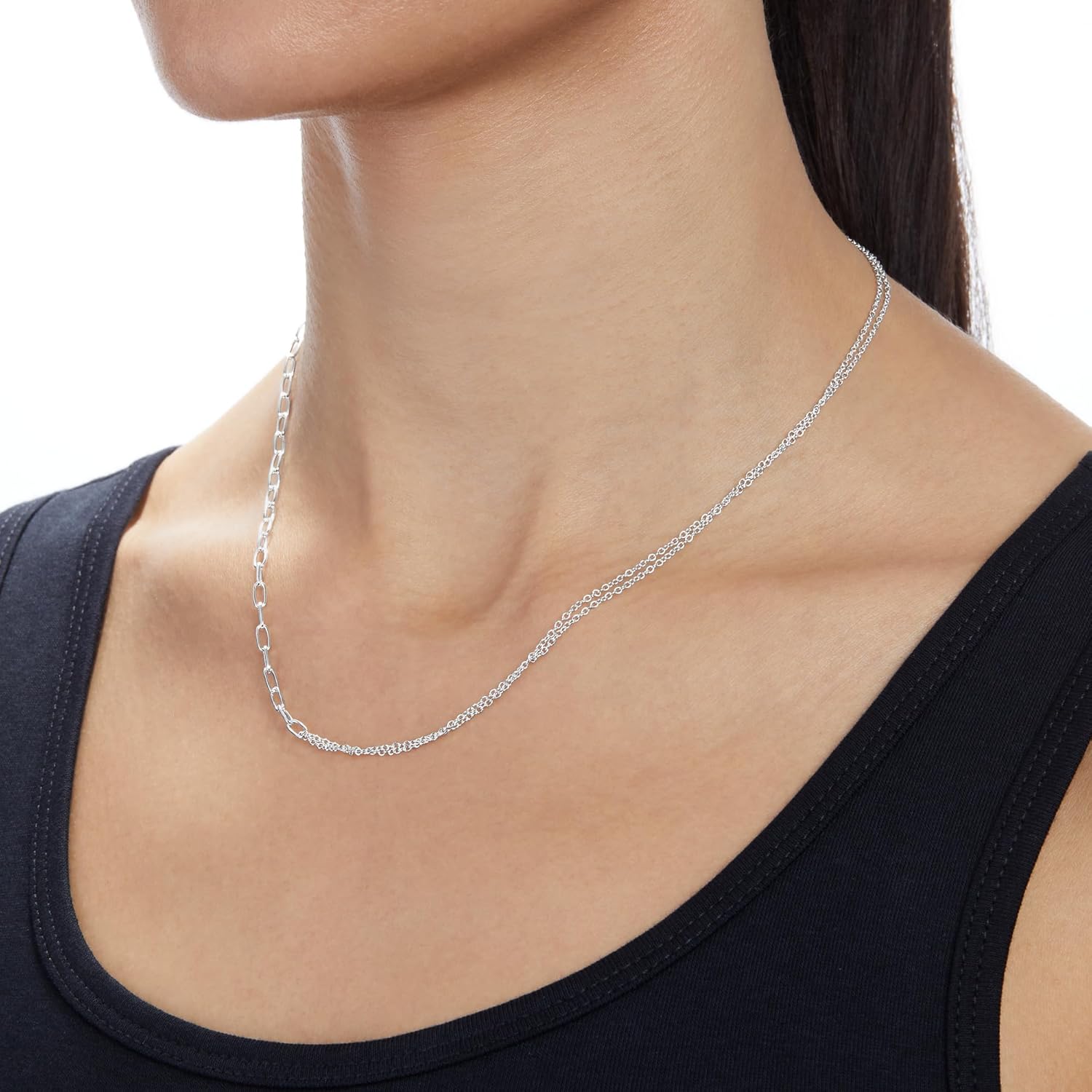 Amazon Essentials Plated Paperclip and Cable Chain 18" - Image 2