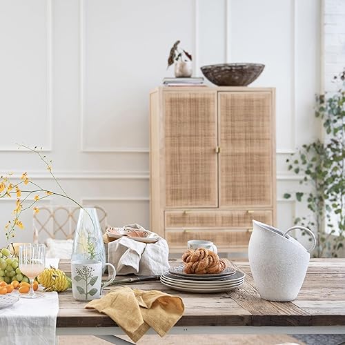 Miniatura 5 de Bloomingville Esmalte reactivo de gres texturizado de 9 pulgadas, 82 onzas, jarra blanca