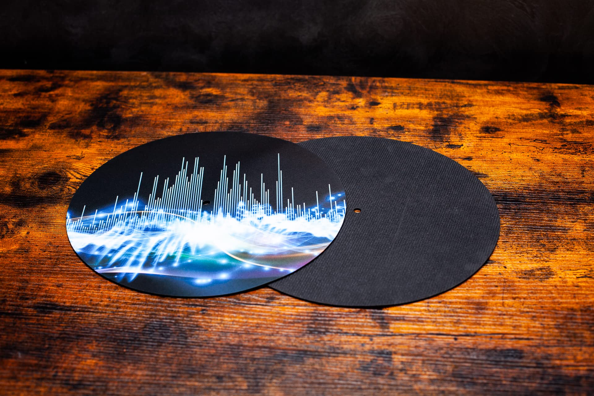 Slipmat Tapis de tourne-disque en caoutchouc "Waves Of Sound" – Tapis pour gramophone 30,5 cm