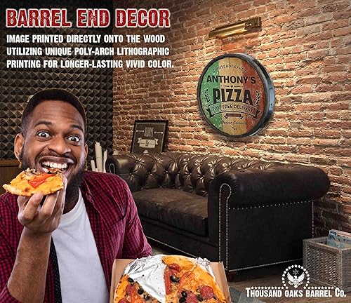 Vista 327 de THOUSAND OAKS BARREL CO. Personaliza el letrero de un cuarto de barril con cócteles de gato negro, barril de vino hecho de madera de roble de alta