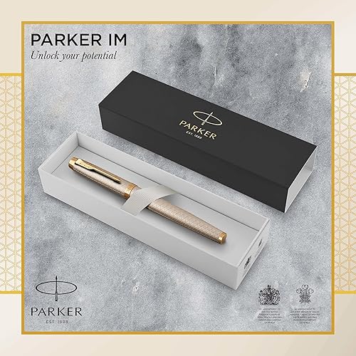 Miniatura 2 de PARKER - Bolígrafo IM color plateado cálido de alta calidad, punta fina con repuesto de tinta negra (1931686)