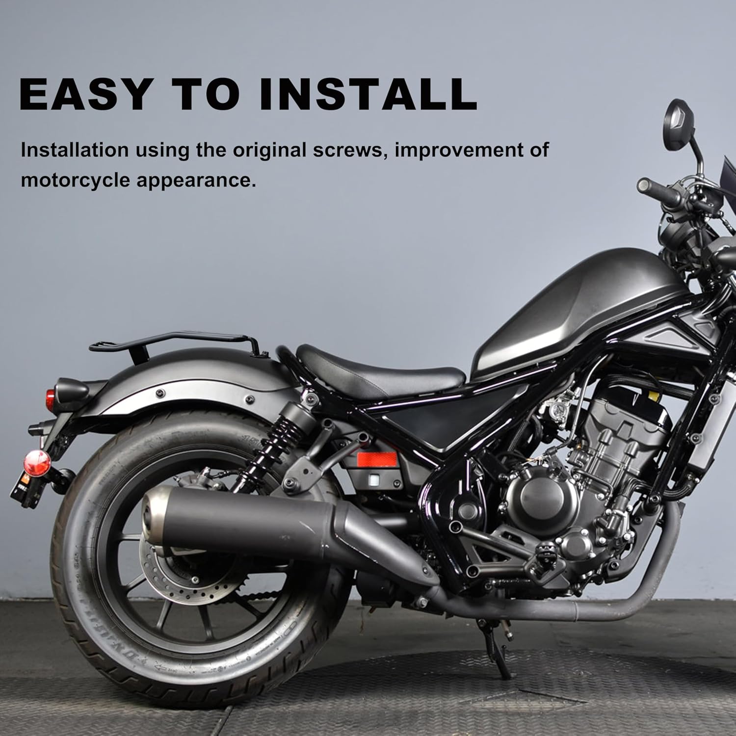 Luggege Racks for CMX300 CMX500, Black Rear Top Case Carrier Luggage Rack Rear Fender Rack Bracket Luggage Support Shelf for Honda Rebel CMX 300 CMX 500 2017-2024