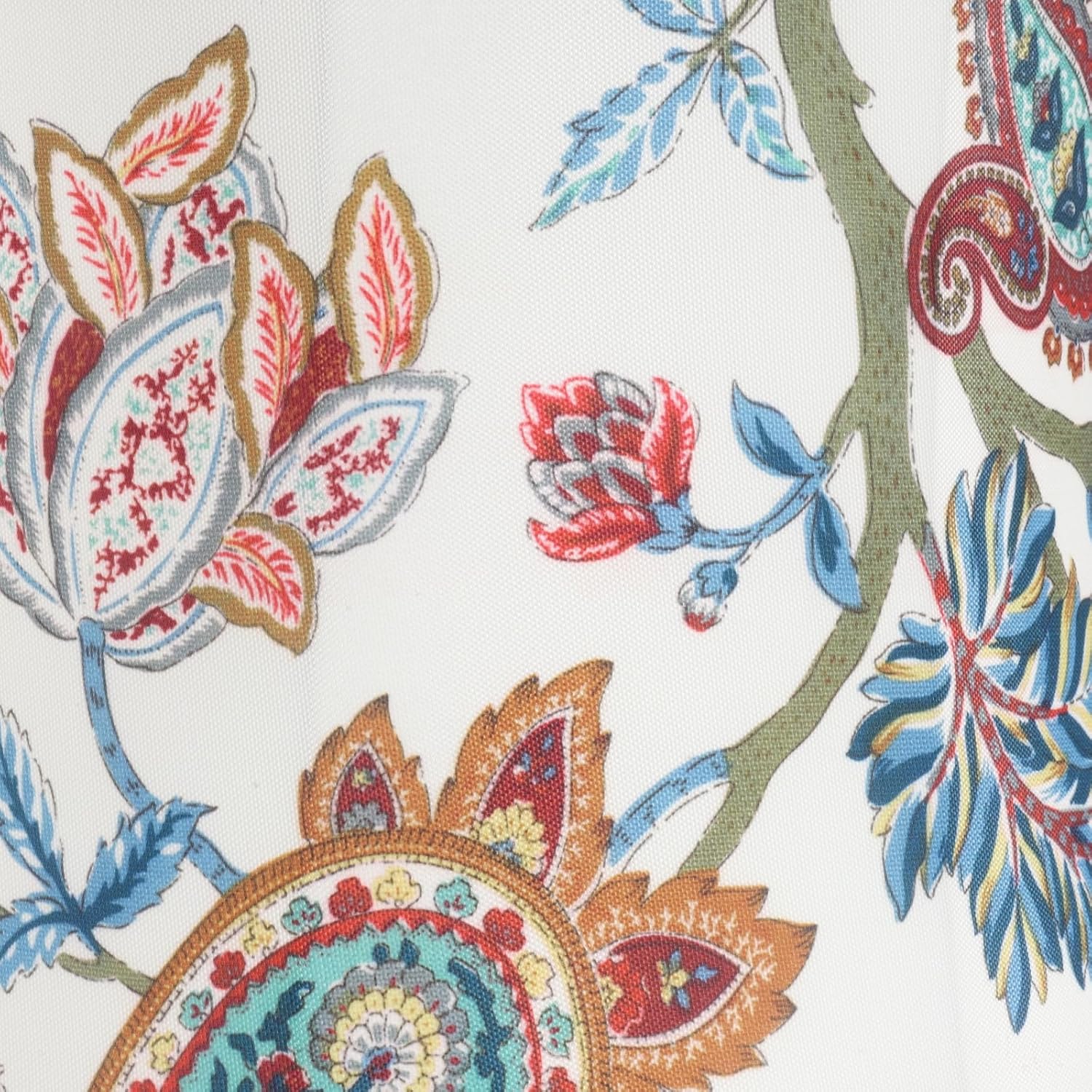 White with Paisley Print Large Lamp shades, Drum Lamp shades 14" Top x 16" Bottom x 11.42" High, Lamp Shades for Table Lamp & Floor Lamp - Lampshades Replacement